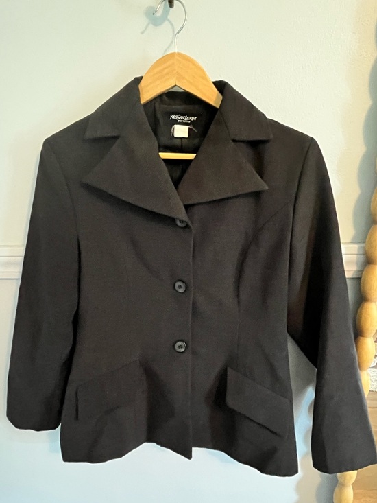 Yves Saint Laurent Jackets & Blazers - Yves Saint Laurent Black Women's Tailored Wool Jacket Blazer